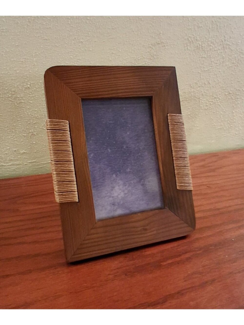 Brown Wood Photo Picture Frame Holds 4 x 6 Photo Vintage Coastal Nautical Decor
